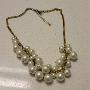 Charming Charlie Gold Necklace with Pearls